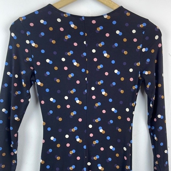 Boden Rosalie Polka Dot Jersey Knit Twist Front Dress Navy Blue Size 2 - Picture 7 of 8